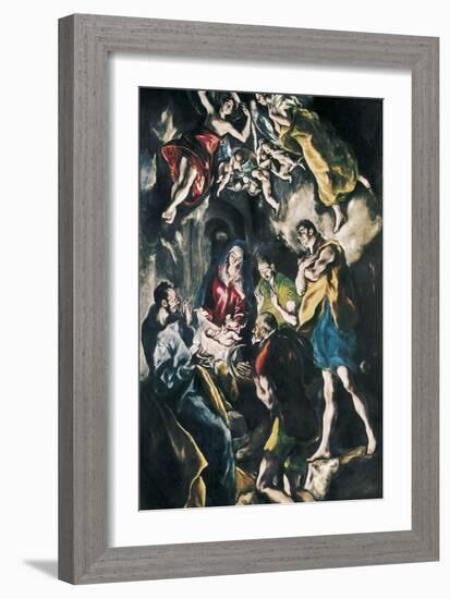 The Adoration of the Shepherds-El Greco-Framed Art Print