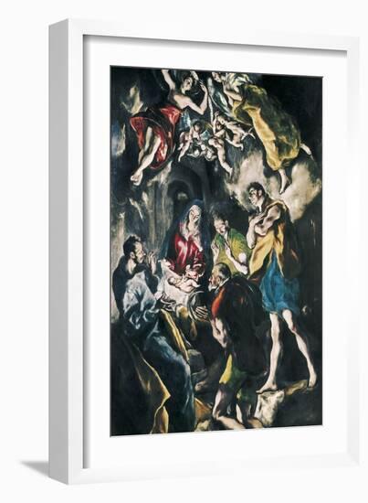 The Adoration of the Shepherds-El Greco-Framed Art Print