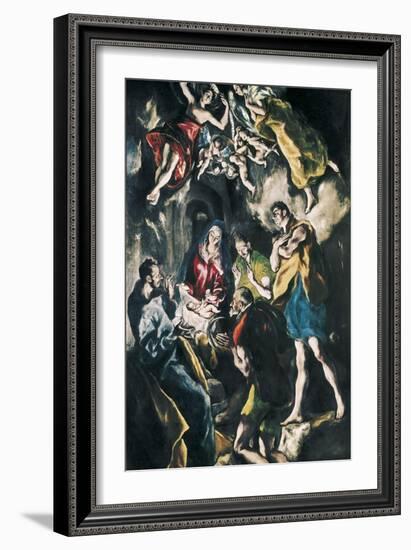 The Adoration of the Shepherds-El Greco-Framed Art Print