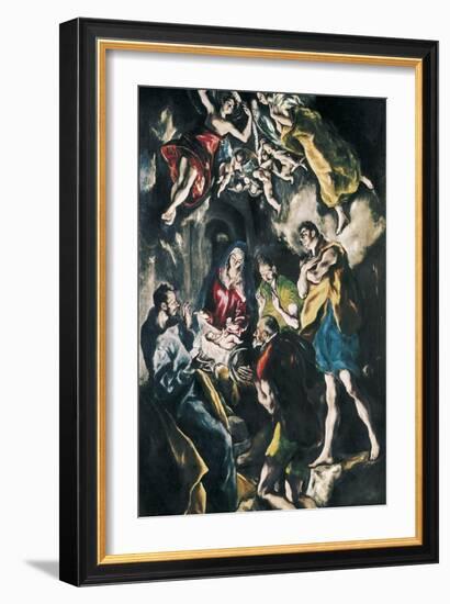 The Adoration of the Shepherds-El Greco-Framed Art Print