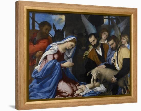 The Adoration of the Shepherds-Lorenzo Lotto-Framed Premier Image Canvas