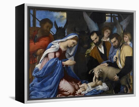 The Adoration of the Shepherds-Lorenzo Lotto-Framed Premier Image Canvas