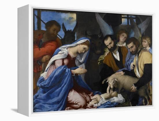 The Adoration of the Shepherds-Lorenzo Lotto-Framed Premier Image Canvas