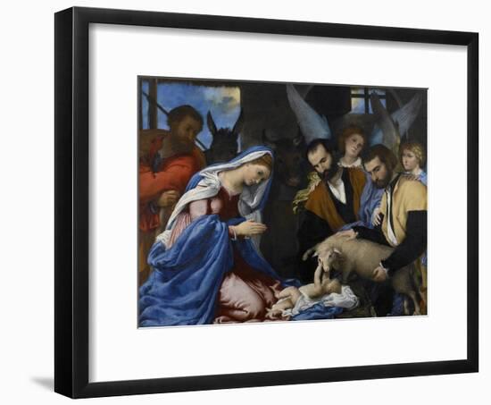 The Adoration of the Shepherds-Lorenzo Lotto-Framed Giclee Print