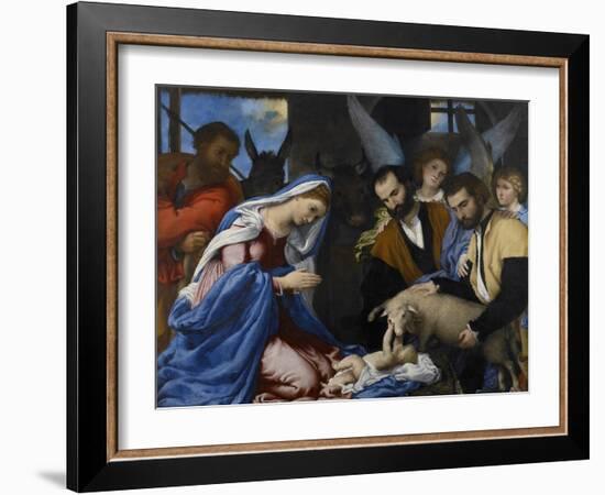 The Adoration of the Shepherds-Lorenzo Lotto-Framed Giclee Print