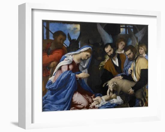 The Adoration of the Shepherds-Lorenzo Lotto-Framed Giclee Print