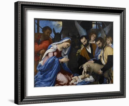 The Adoration of the Shepherds-Lorenzo Lotto-Framed Giclee Print