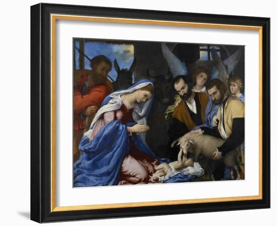 The Adoration of the Shepherds-Lorenzo Lotto-Framed Giclee Print