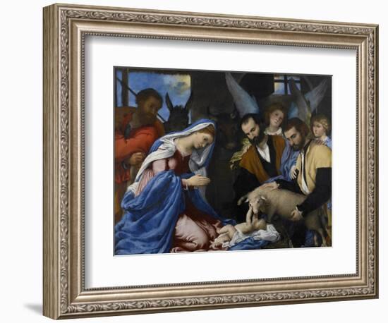 The Adoration of the Shepherds-Lorenzo Lotto-Framed Giclee Print