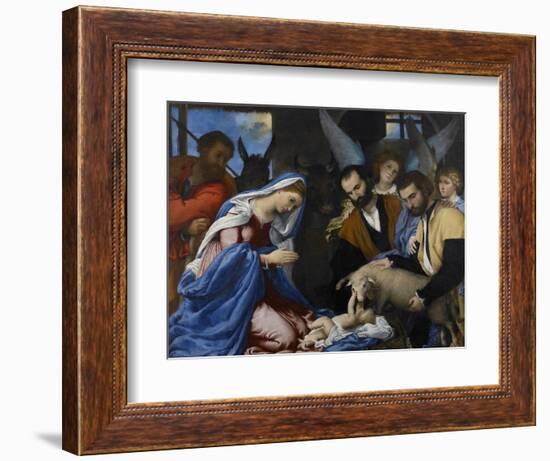 The Adoration of the Shepherds-Lorenzo Lotto-Framed Giclee Print