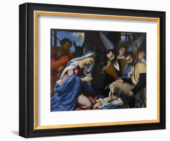 The Adoration of the Shepherds-Lorenzo Lotto-Framed Giclee Print