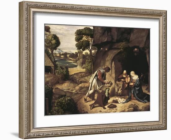 The Adoration of the Shepherds-Giorgione-Framed Art Print