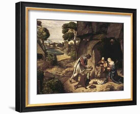 The Adoration of the Shepherds-Giorgione-Framed Art Print