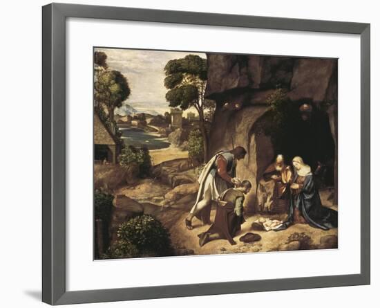 The Adoration of the Shepherds-Giorgione-Framed Art Print