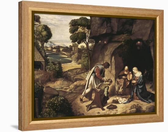 The Adoration of the Shepherds-Giorgione-Framed Stretched Canvas