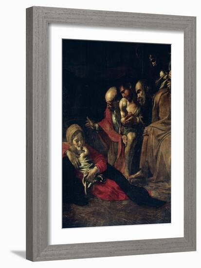 The Adoration of the Shepherds-Caravaggio-Framed Art Print