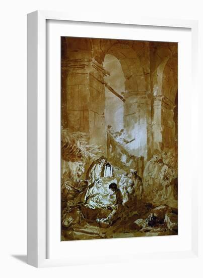 The Adoration of the Shepherds-Jean-Honoré Fragonard-Framed Giclee Print