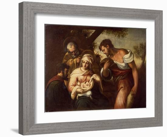 The Adoration of the Shepherds-Jacopo Robusti Tintoretto-Framed Giclee Print