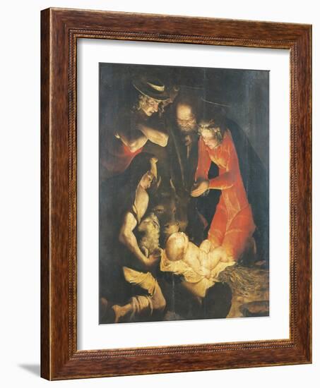 The Adoration of the Shepherds-Luca Cambiaso-Framed Giclee Print