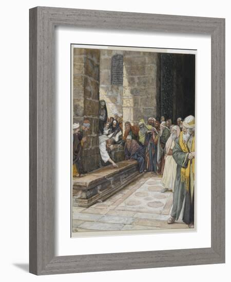 The Adulterous Woman - Christ Writing Upon the Ground-James Tissot-Framed Giclee Print