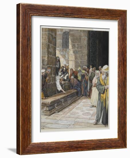 The Adulterous Woman - Christ Writing Upon the Ground-James Tissot-Framed Giclee Print