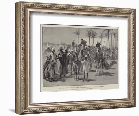 The Advance Towards Dongola, Artists and Correspondents Buying Camels and Donkeys-William Heysham Overend-Framed Giclee Print