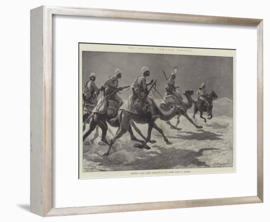 The Advance Towards Dongola, Egyptian Camel Corps Patrolling in the Desert South of Akasheh-Richard Caton Woodville II-Framed Giclee Print