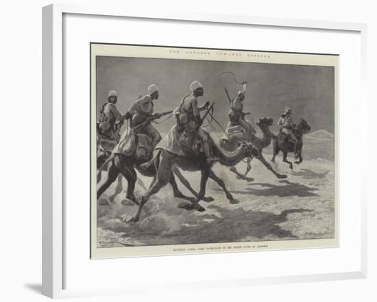 The Advance Towards Dongola, Egyptian Camel Corps Patrolling in the Desert South of Akasheh-Richard Caton Woodville II-Framed Giclee Print