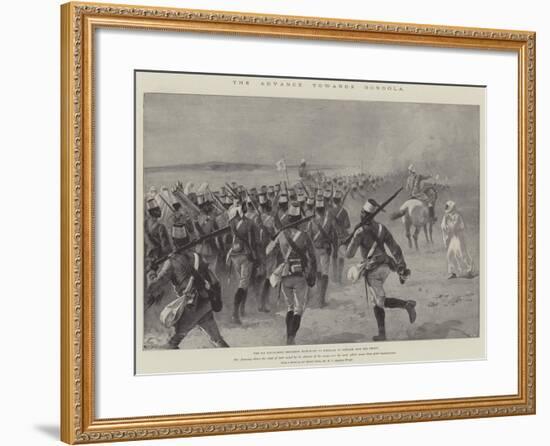The Advance Towards Dongola, the 9th Soudanese Regiment Marching to Shellal to Embark for the Front-William Heysham Overend-Framed Giclee Print