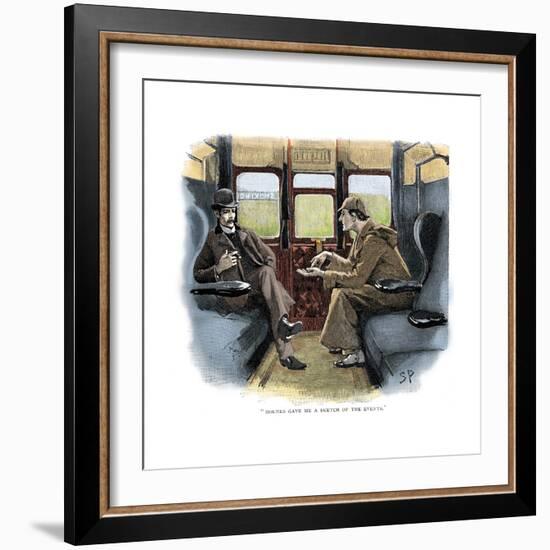 The Adventure of Silver Blaze, Holmes and Watson on Train-Sidney E Paget-Framed Giclee Print