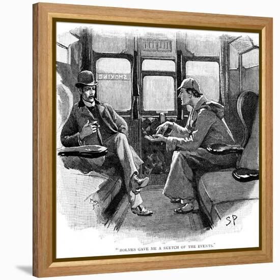 The Adventure of Silver Blaze, Holmes and Watson on Train-Sidney E Paget-Framed Premier Image Canvas