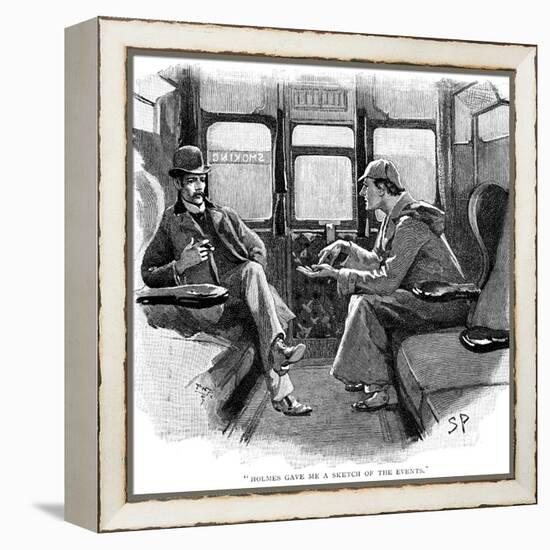 The Adventure of Silver Blaze, Holmes and Watson on Train-Sidney E Paget-Framed Premier Image Canvas