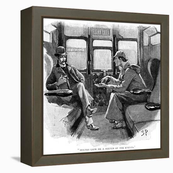 The Adventure of Silver Blaze, Holmes and Watson on Train-Sidney E Paget-Framed Premier Image Canvas