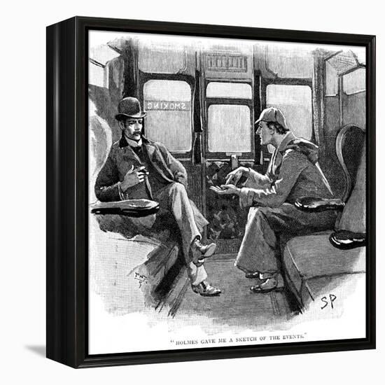 The Adventure of Silver Blaze, Holmes and Watson on Train-Sidney E Paget-Framed Premier Image Canvas