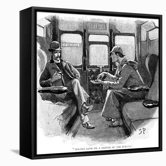 The Adventure of Silver Blaze, Holmes and Watson on Train-Sidney E Paget-Framed Premier Image Canvas