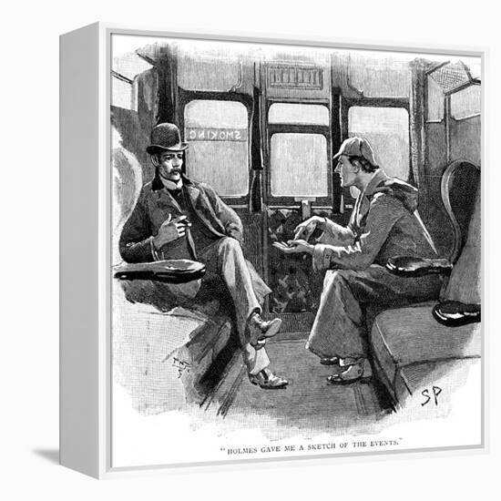 The Adventure of Silver Blaze, Holmes and Watson on Train-Sidney E Paget-Framed Premier Image Canvas