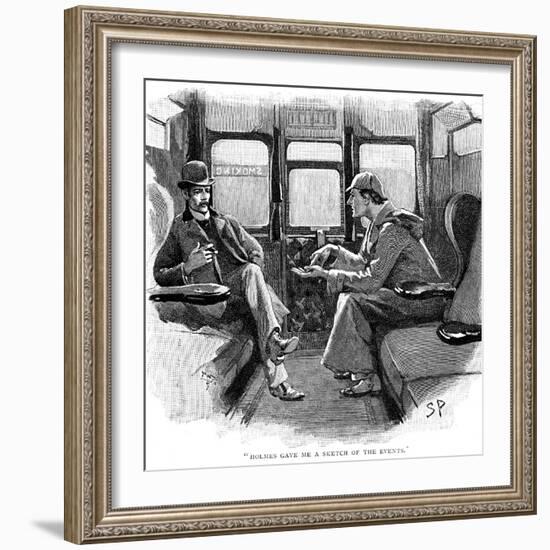 The Adventure of Silver Blaze, Holmes and Watson on Train-Sidney E Paget-Framed Giclee Print