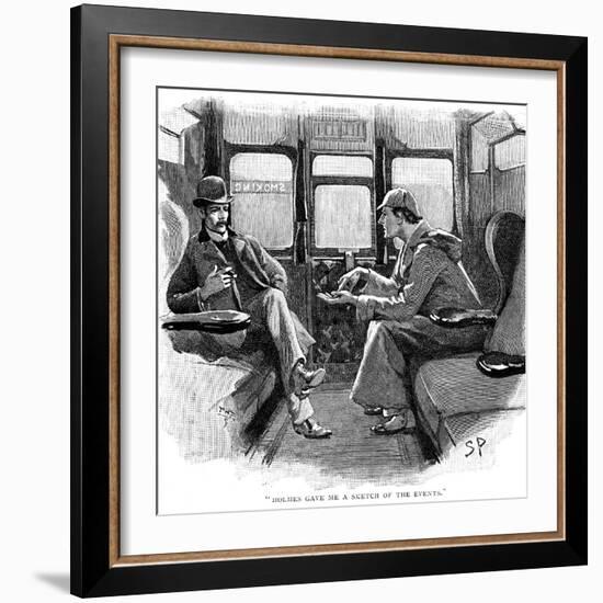 The Adventure of Silver Blaze, Holmes and Watson on Train-Sidney E Paget-Framed Giclee Print