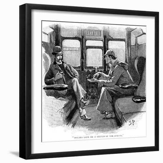 The Adventure of Silver Blaze, Holmes and Watson on Train-Sidney E Paget-Framed Giclee Print