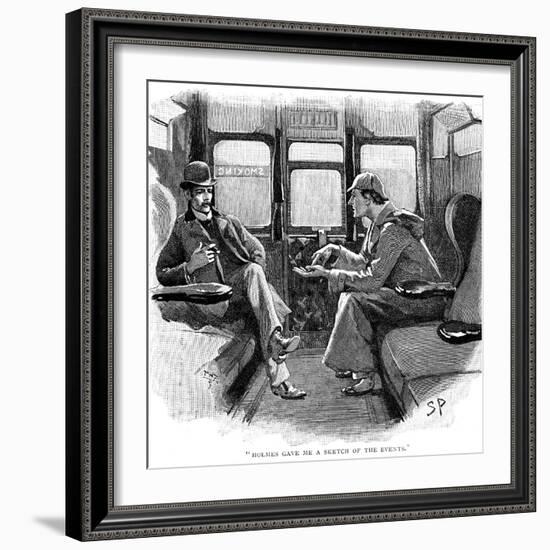 The Adventure of Silver Blaze, Holmes and Watson on Train-Sidney E Paget-Framed Giclee Print