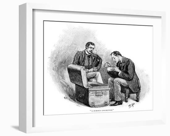 The Adventure of the Musgrave Ritual, Sherlock Holmes Going Through the Mememtoes of Old Cases-Sidney E Paget-Framed Giclee Print