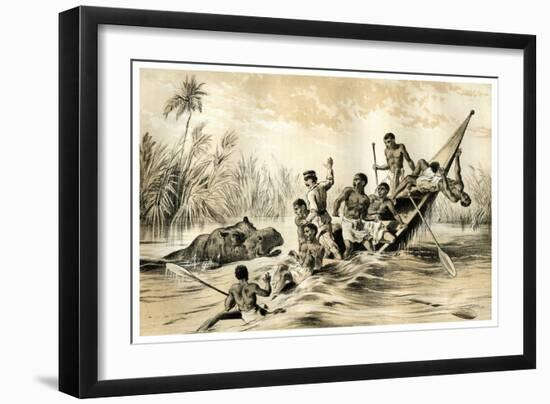 The Adventure with a Hippopotamus, 1883-null-Framed Giclee Print