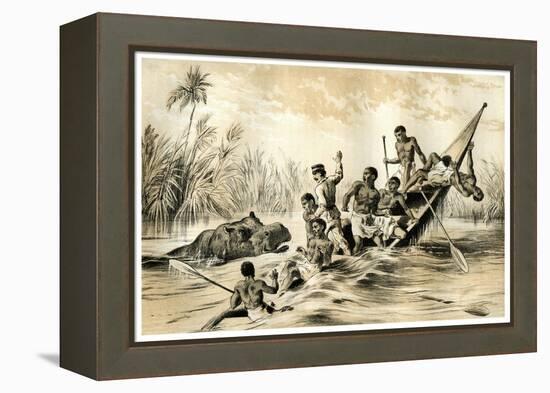 The Adventure with a Hippopotamus, 1883-null-Framed Premier Image Canvas