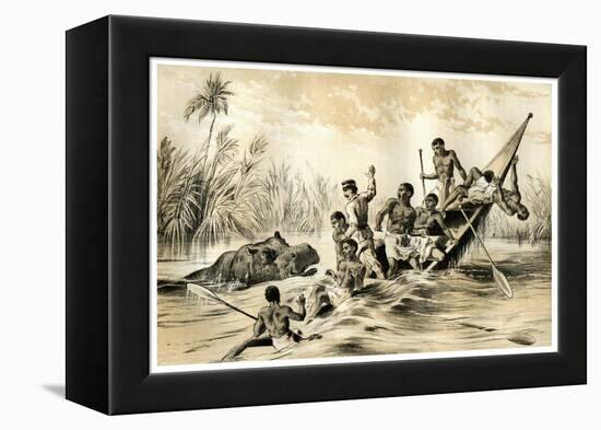 The Adventure with a Hippopotamus, 1883-null-Framed Premier Image Canvas