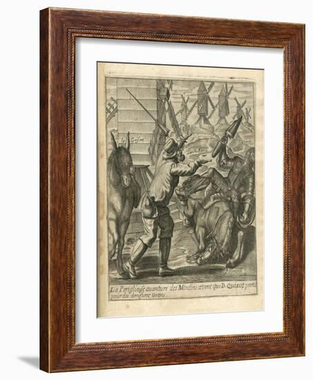 The Adventures of Don Quixote and Sancho Pansa, Illustration-Miguel Cervantes-Framed Giclee Print