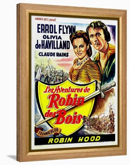 The Adventures of Robin Hood, Belgian Movie Poster, 1938-null-Framed Stretched Canvas