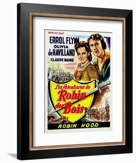 The Adventures of Robin Hood, Belgian Movie Poster, 1938-null-Framed Premium Giclee Print