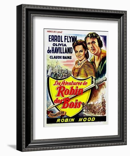 The Adventures of Robin Hood, Belgian Movie Poster, 1938-null-Framed Premium Giclee Print