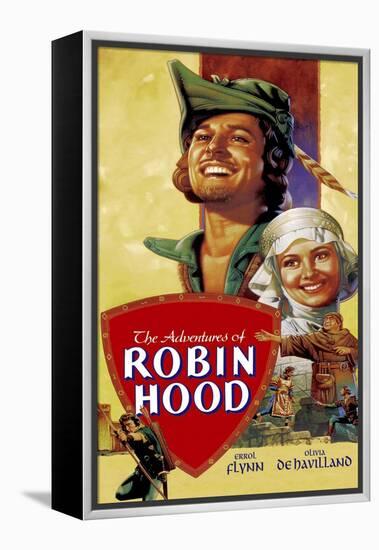 The Adventures of Robin Hood, Errol Flynn, Olivia De Havilland, 1938-null-Framed Stretched Canvas