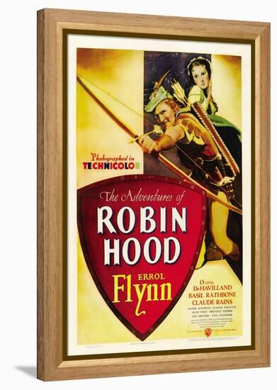 The Adventures of Robin Hood, Errol Flynn, Olivia De Havilland, 1938-null-Framed Stretched Canvas